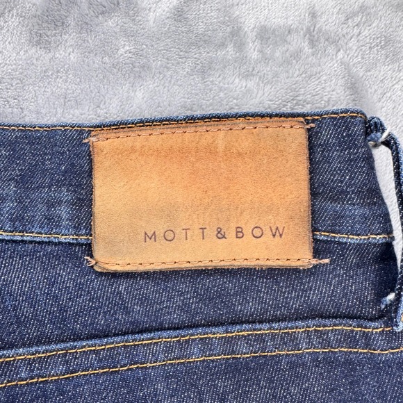 Mott & Bow Mens Straight Leg Dark Wash Denim Jeans Cotton Elastane Size 32 - Picture 6 of 10